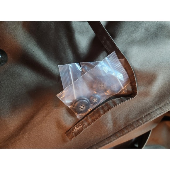 London Fog Classic Double Breasted Trench Coat Men's 42 Long Olive Belted - Picture 9 of 9